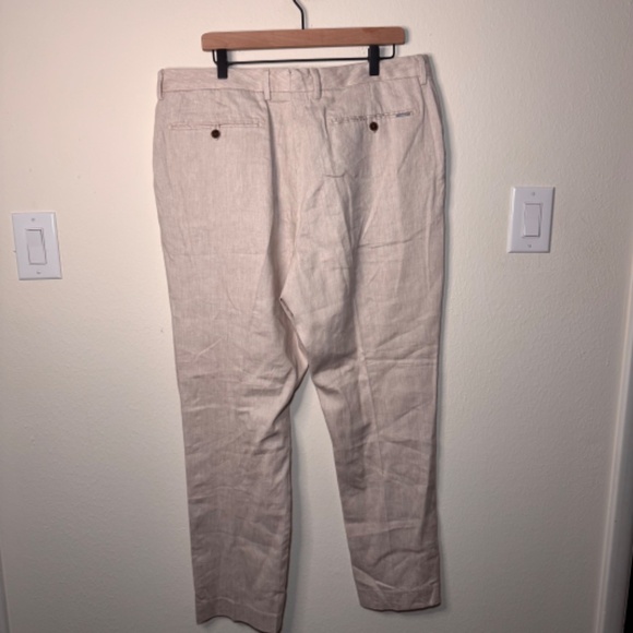 Bonobos Jetsetter Linen Cotton Suit Pants Slim Fit Men's 38 x 30 Light Tan - Picture 4 of 6